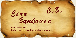 Ćiro Banković vizit kartica